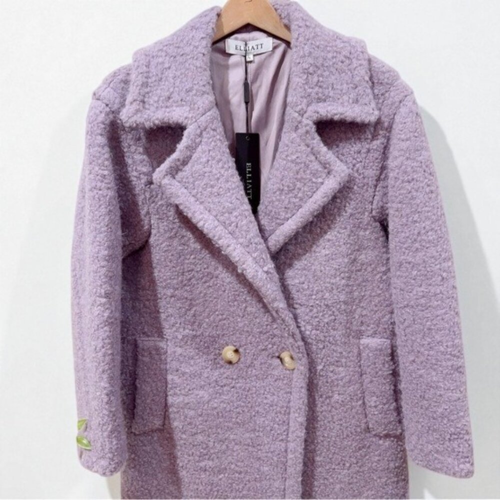 NWT Elliatt Amethyst Cozy Shearling Teddy Coat Jacket in Lilac Purple - Picture 3 of 6